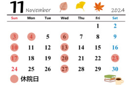 11月開院カレンダー