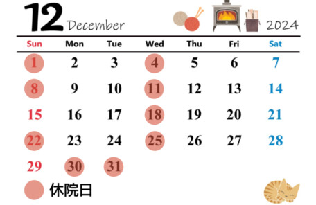 12月の開院カレンダー